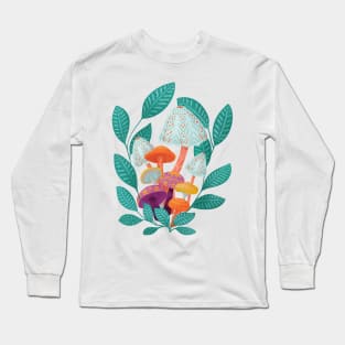 Magical Forest Mushrooms - Folkart Brights Long Sleeve T-Shirt